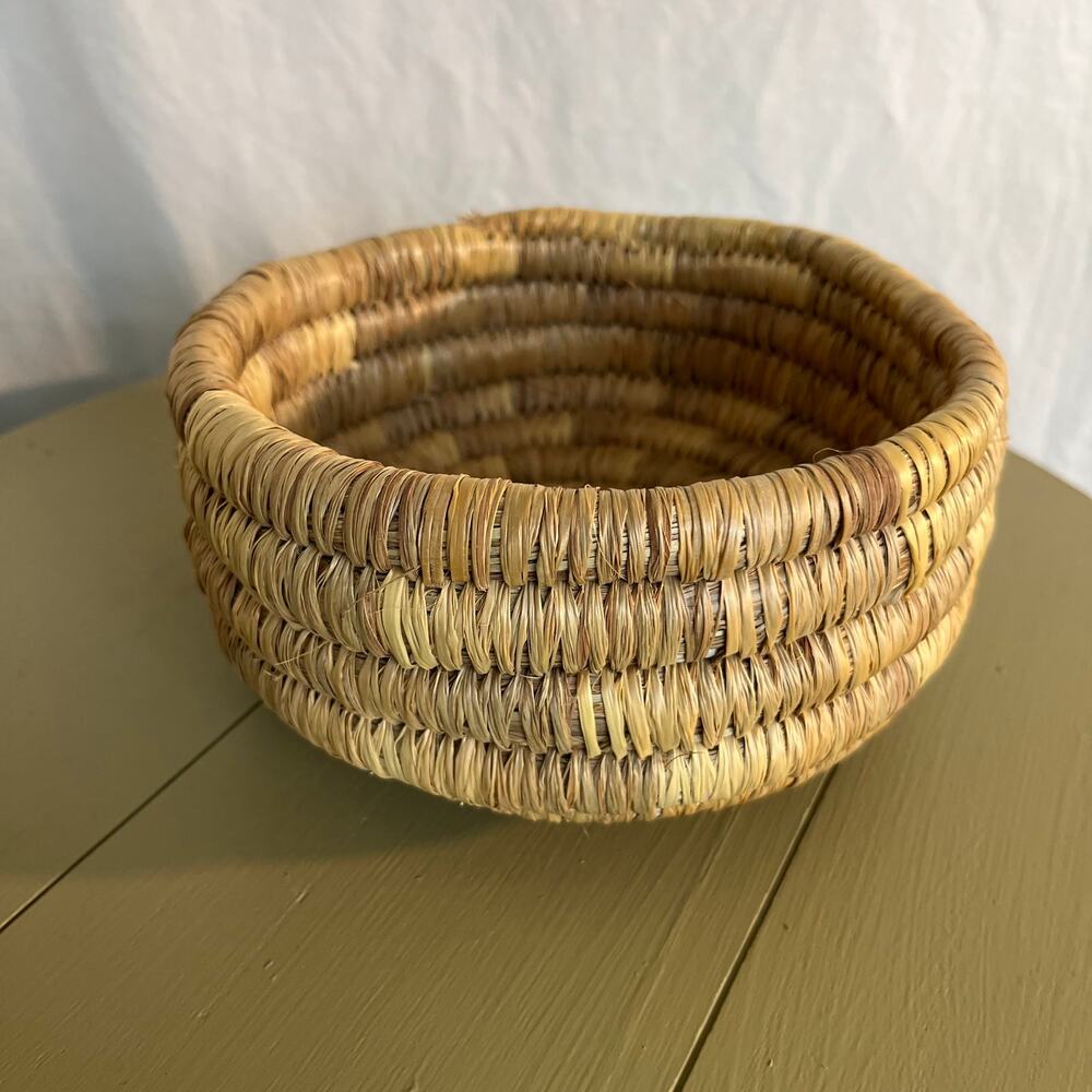 Hand-woven Coiled Sweetgrass Basket